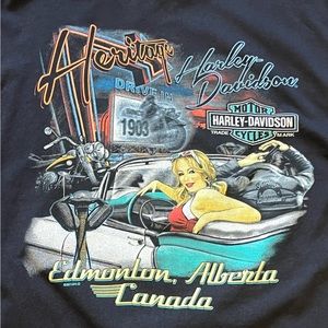 2013 Harley Davidson Skull Tee Edmonton Alberta 70s Style Size Large